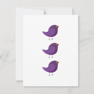 Kids cute birdy  RSVP card