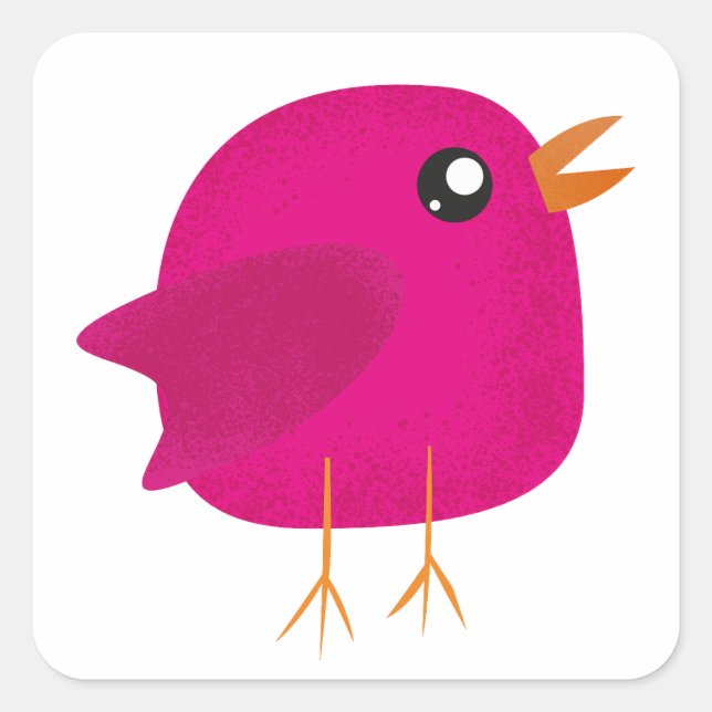 Kids cute birdy   square sticker (Front)