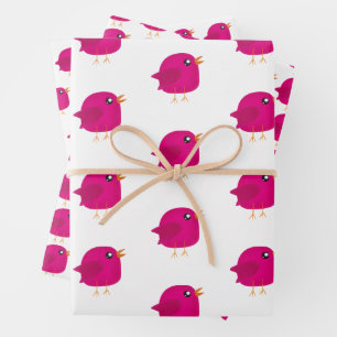 Kids cute birdy wrapping paper sheet
