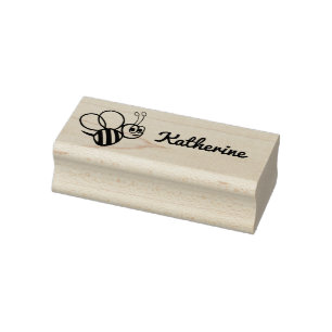 Kids Cute Bumblebee Personalized Bee Cartoon Rubber Stamp