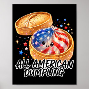 Kids Cute Ed Aamerican Dumpling 4th Of July Girls Poster