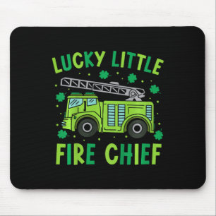 Kids Cute Funny Green Firetruck Kids St Patrick Da Mouse Pad