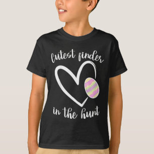 Kids Cute Girls Easter Heart Pastel Easter Egg Cut T-Shirt