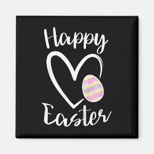 Kids Cute Girls Happy Easter Heart Pastel Girls Ea Magnet