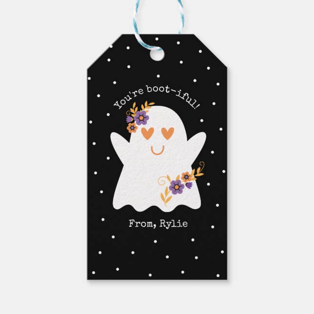 Kids Cute halloween Ghost Gift Tags (Front)