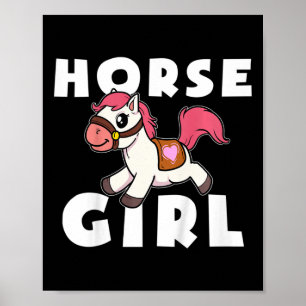 Kids Cute Horse Girl Pony Maid Gallop Ride Girls H Poster