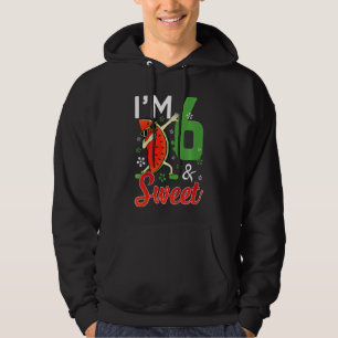 Kids Cute I'm 6 Years Old & Sweet Dabbing Watermel Hoodie