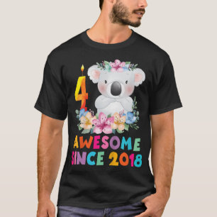 Kids Cute Koala Bear 4 Years Birthday Outfit For B T-Shirt