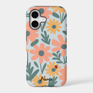 kids Cute Ladybug Polka dot Daisy Flower Pattern