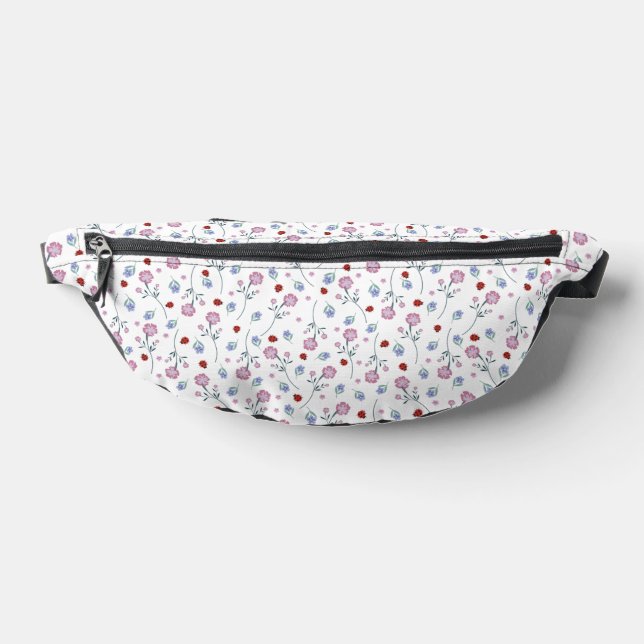 kids Cute Ladybug Polka dot Daisy Flower Pattern Fanny Pack (Lay Down)