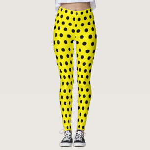 kids Cute Ladybug yellow Polka dot Pattern Leggings