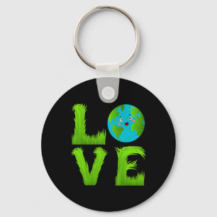 Kids Cute Love World Earth Day Green Planet Gr Lov Keychain