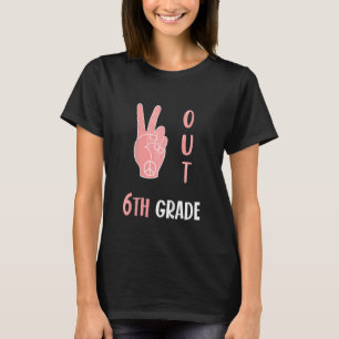 Kids  Cute Peace Out 6th Grade Elementary School G T-Shirt