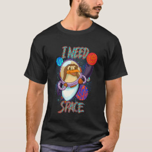 Kids Cute Penguin Astronaut I Need Space Science T T-Shirt