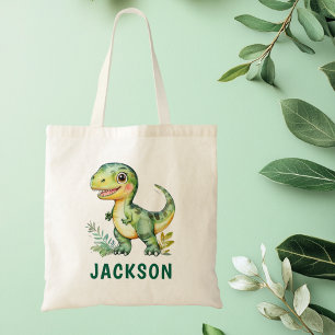 Kids Cute Personalised Dinosaur Tote Bag