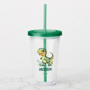Kids Cute Personalised Dinosaur Tumbler