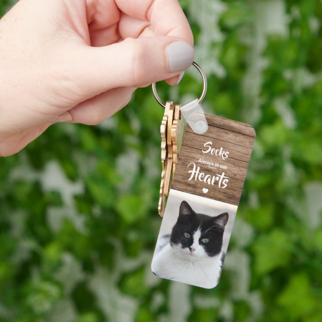 Kids Cute Photo Pet Memorial Keychain (Hand)