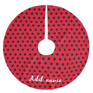 kids Cute Red Ladybug Polka dot party Pattern Brushed Polyester Tree Skirt