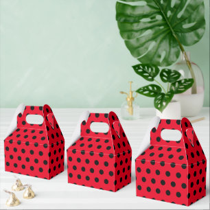 kids Cute Red Ladybug Polka dot party Pattern Favor Box