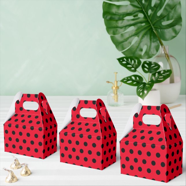 kids Cute Red Ladybug Polka dot party Pattern Favor Box (Multiple)