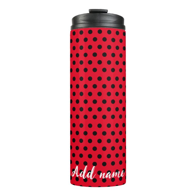 kids Cute Red Ladybug Polka dot party Pattern Thermal Tumbler (Front)