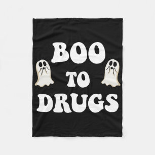 Kids Cute Red Ribbon Week Say Boo To Say Yes To Ha Fleece Blanket