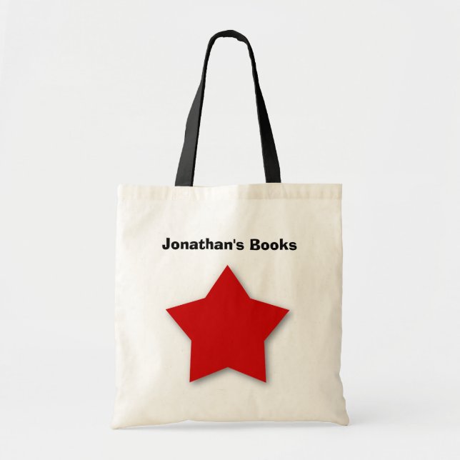 Kids Cute RED STAR Library Book Bag (Front)