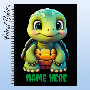 Kid's Cute Tortoise Turtle Animal Cartoon Graphic Notebook