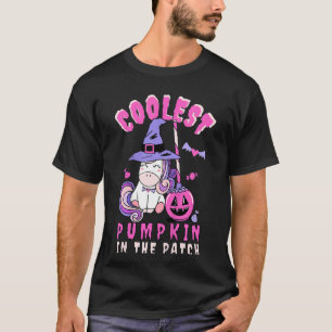 Kids Cute Unicorn Halloween For Girls Pumpkin Cand T-Shirt