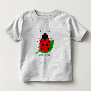 Kids Cute watercolor ladybug on green leaf  Toddler T-shirt
