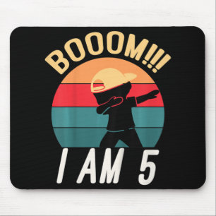 Kids Dabbing Birthday  5 Years Old Birthday Outfit Mouse Pad