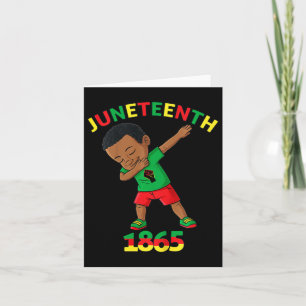 Kids Dabbing Black King Juneteenth 1865 Brown Skin Card
