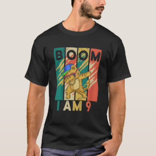 Kids Dabbing Cat 9 Years Old Happy 9th Birthday Bo T-Shirt
