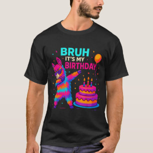 Kids Dabbing Llama Birthday Funny Bday Party Tee 
