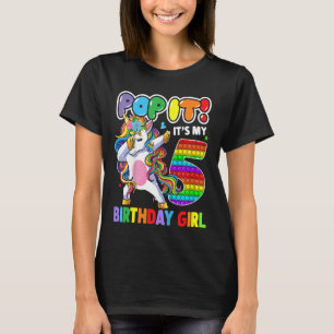 Kids Dabbing Unicorn 5 Year Old Gifts 5th Birthday T-Shirt