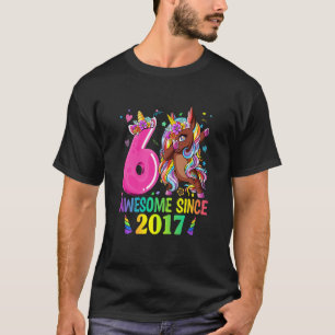 Kids Dabbing Unicorn 6th Birthday Girl Unicorn Par T-Shirt