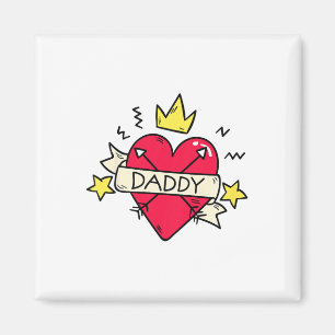 Kids Daddy Heart Tattoo Valentines Day For Boys Gi Magnet