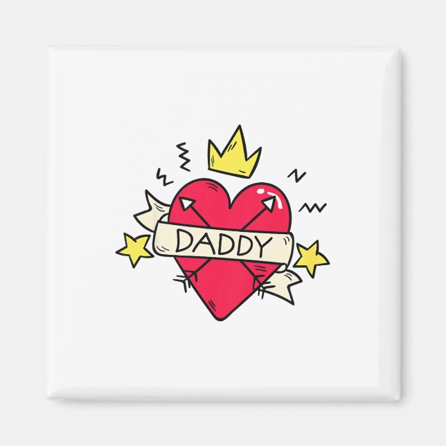 Kids Daddy Heart Tattoo Valentines Day For Boys Gi Magnet (Front)