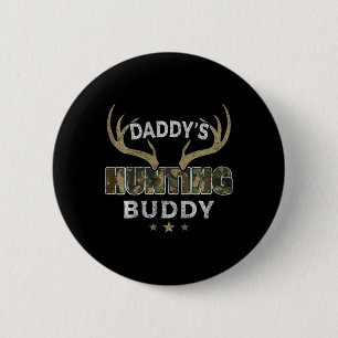 Kids Daddy's Hunting Buddy Funny Daughter Son Futu 2 Inch Round Button