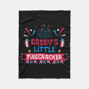 Kids Daddys Little Firecracker Independence Day Fi Fleece Blanket