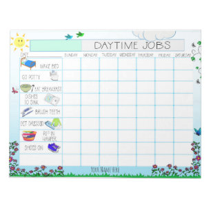 Kids Daily Chore Chart Custom Notepad
