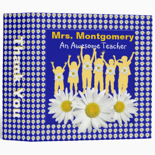 Kids Daisy Garden Teacher Thank You 2 inch Binder