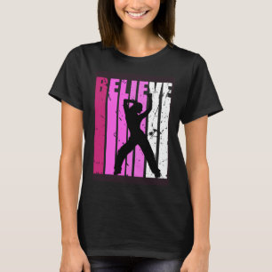 Kids Dance Pink Team Fan Believe Motivational Jump T-Shirt