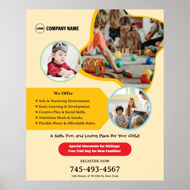 Kids Daycare Custom Poster (Front)