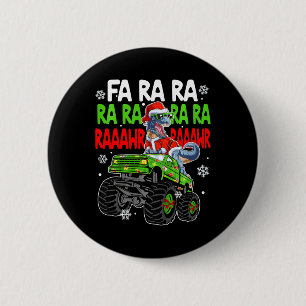 Kids Dino Fa Ra Ra Rawr Dinosaur Monster Truck Chr 2 Inch Round Button