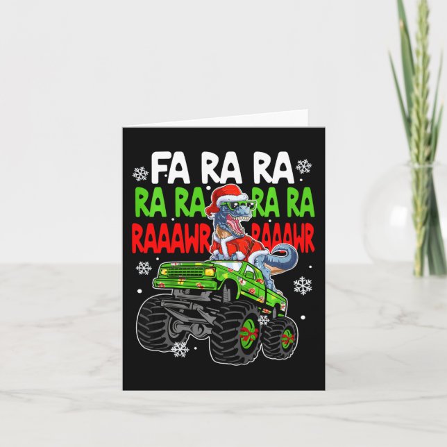 Kids Dino Fa Ra Ra Rawr Dinosaur Monster Truck Chr Card (Front)