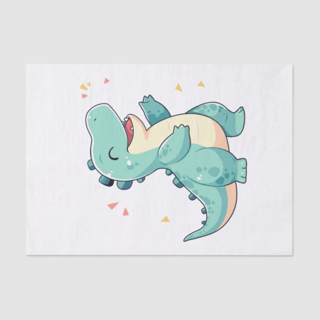 Kids Dino Mite! Cute Dinosaur Birthday T Rex Tissue Paper (Front)