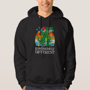 Kids Dino Rawrsomely Different Autism Awareness To Hoodie
