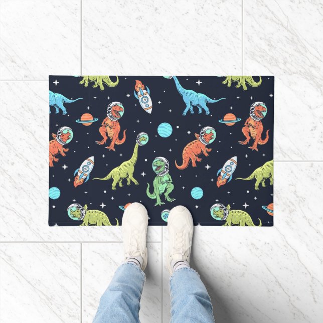 Kids Dinosaur Astronaut Pattern Doormat (Indoor)