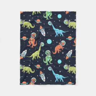 Kids Dinosaur Astronaut Pattern Fleece Blanket